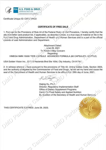 VIMEGA 15000 FDA VIMEGA 15000 FDA